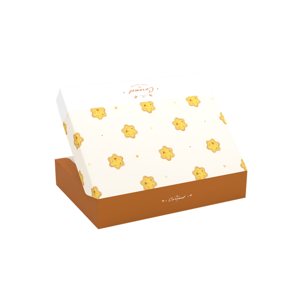 6 pieces Thousand Layer Egg Tart Box (12 Gauge One Flip Top Box)_Small Sweet Star (Food Grade)